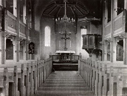Holla Kirke, interir, ca 1895.