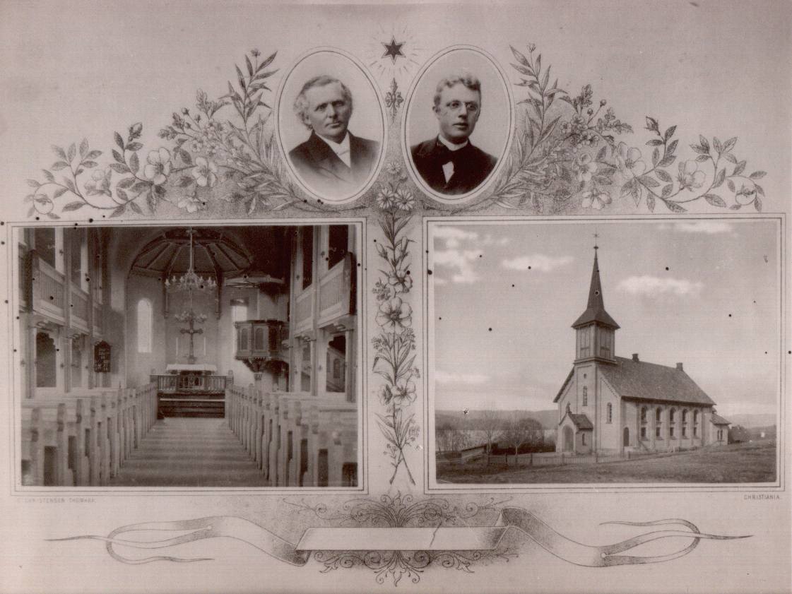 Kirkebilde med s.prest Riddervold og kappelan Kjaer.